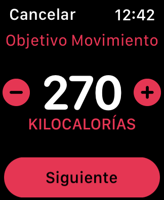 Cambiar objetivo movimiento Appel Watch