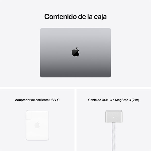 MacBook Pro 16 pulgadas Space Grey M1 Pro M1 Max contenido de la caja